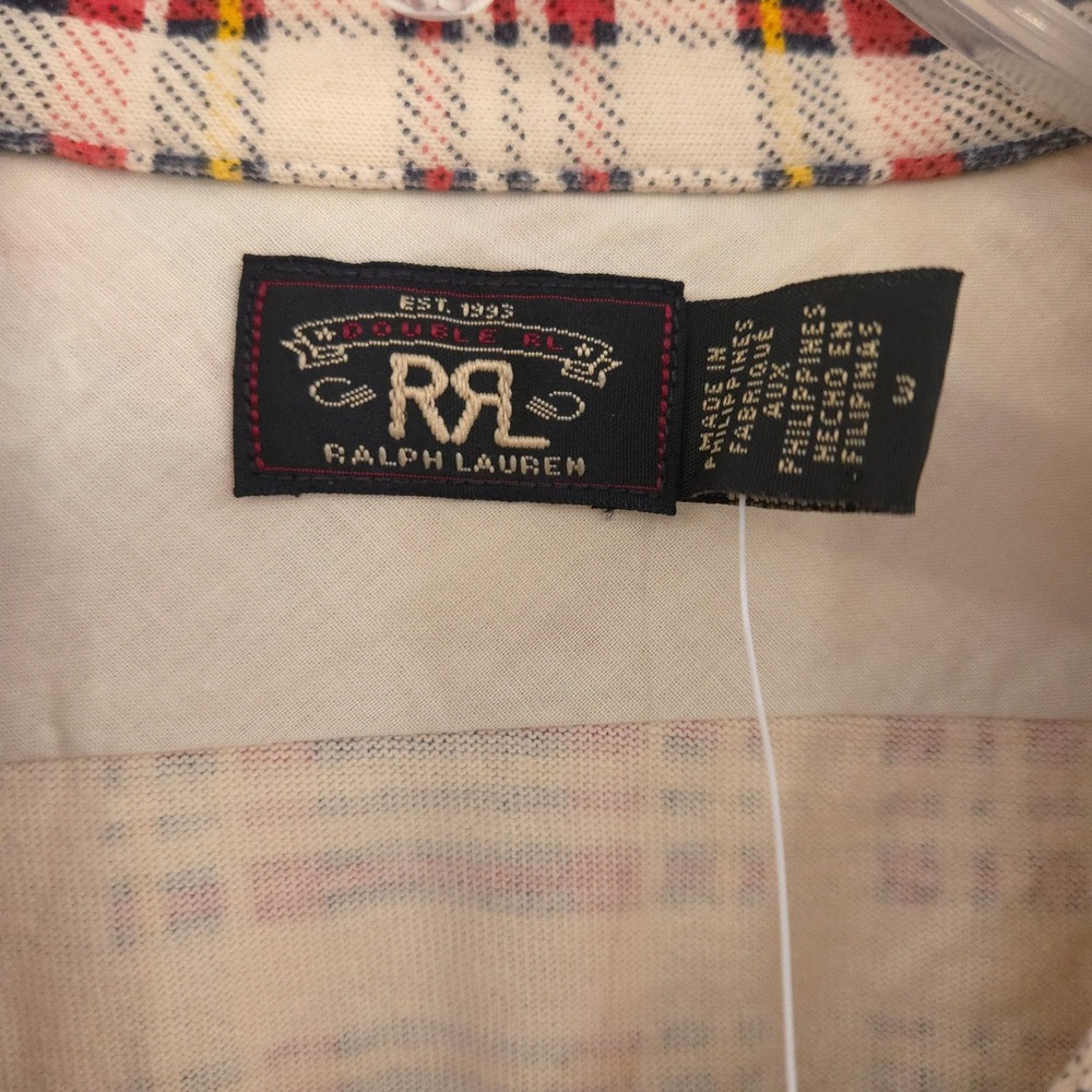 RRL Double Ralph Lauren Plaid-print jersey camp Shirt Womens 3 (US6) NWT $295 - Picture 6 of 13